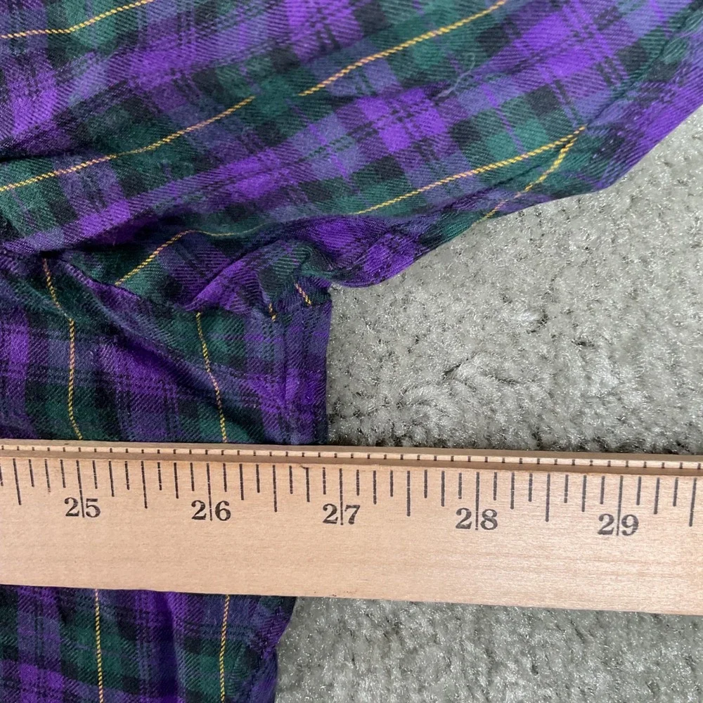Polo Ralph Lauren Button Down Mens XL Purple Green Plaid Fair Regent Classic Fit